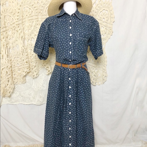 VNTG | navy button down collar dress - Picture 11 of 11